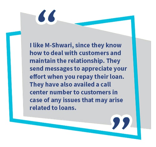 Testimonial for M shwari